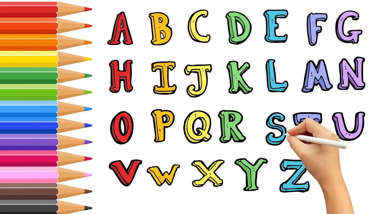 Alphabet song ABCD| ABCD tracing| Phonics| Names of colours for kids ...