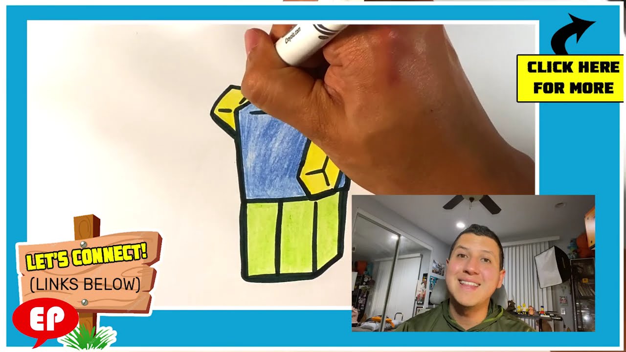 How To Draw A Roblox Noob, Coloring Page, Trace Drawing