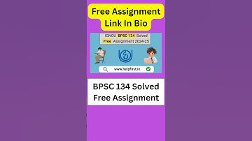 Download IGNOU BPSC 134 Solved Free Assignment 2024-25  #ignou