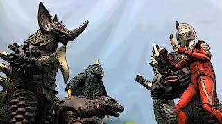 Ultraseven, Miclas, Windom vs Dinosaur Tank, Tyrant, Bemstar (Ultraman Stop Motion) LJPL Animation