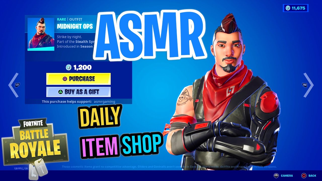 Asmr Fortnite Rare Midnight Ops Skin Is Back Daily Item Shop Relaxing Whispering Youtube