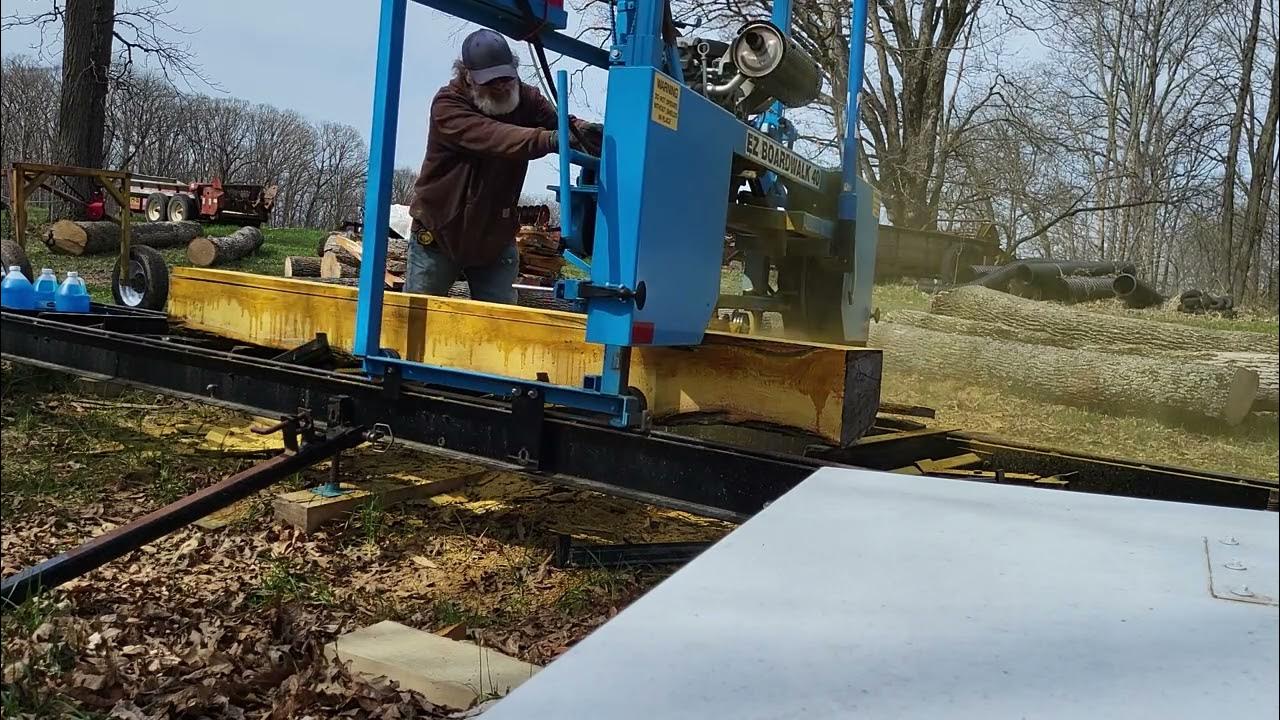 Sawing a bit of Osage Orange Ez Boardwalk Sawmill YouTube