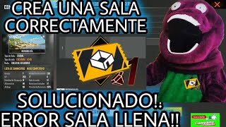 ️Como CREAR una SALA en Free Fire | Como SOLUCIONAR el ERROR️ de SALA LLENA en Free Fire 2020️