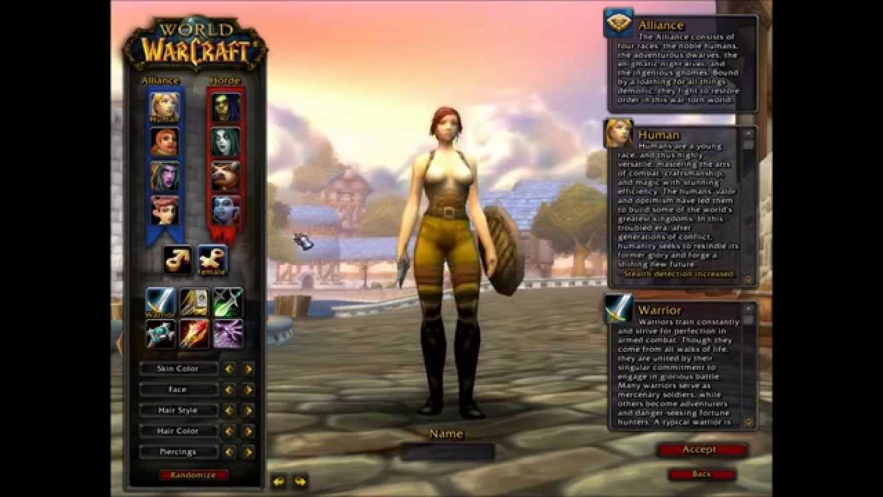 Character creation screen 2005 - Vanilla Classic - World of Warcraft - YouTube