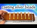 Delft clay sand casting silver beads for jewellery making