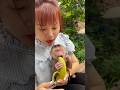 Baby Mochi ate with great relish and enjoyment. #monkey