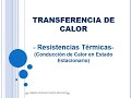 Resistencias Térmicas - Clase 2 Transferencia de Calor (con problemas resueltos)