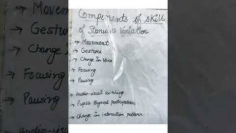 components and skill of stimulus variation , Learning Techniques channel.