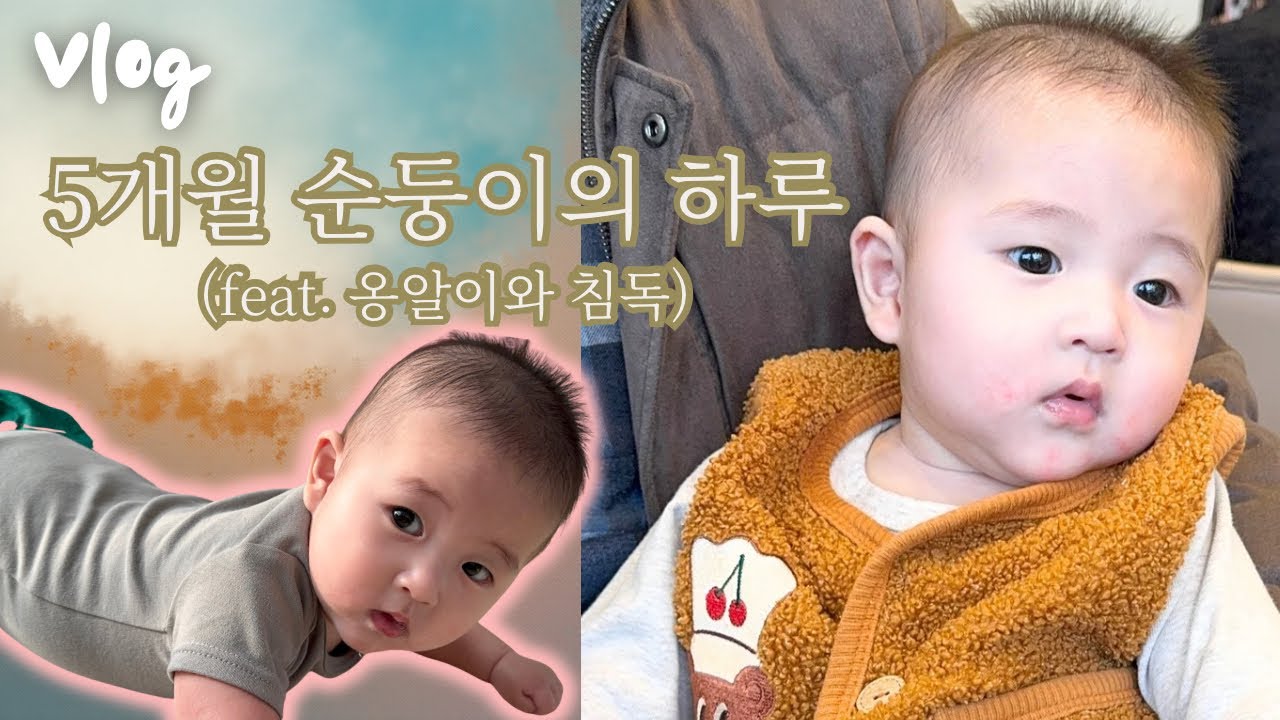 아기영상 | 폭풍 옹알이, 침독과 함께하는 5개월 육아황금기👶♥️🔥| 5개월 아기 발달체크  | 5개월 장난감 | 161-167일 아기 육아브이로그 | 브이텍 깜짝볼 | 귀여운아기