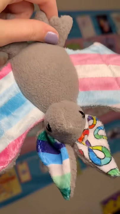 Oo peak flag combo love all the blues together #gay #trans #transmasc #neurodivergent #bat #plush