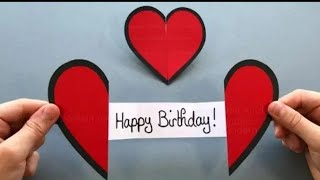 Carte d'anniversaire sous forme d'un cœur-  ❤ بطاقة عيد الميلاد - birthday card ❤