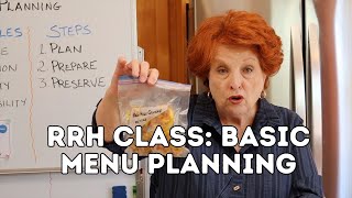 RRH Class: Basic Menu Planning