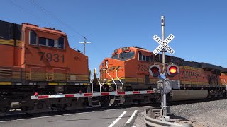 BNSF 8070 Manifest North, Avena Rd. Railroad Crossing, Escalon CA - YouTube