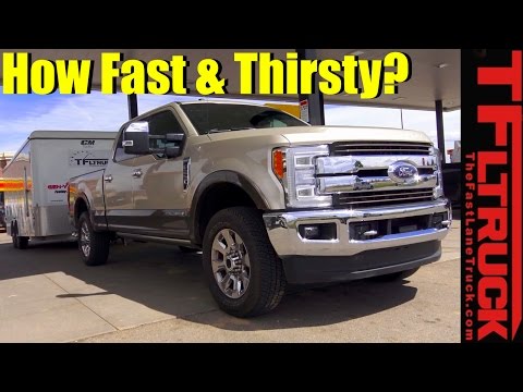 2017 Ford F250 Diesel Highway Towing MPG and 0-60 MPH Review