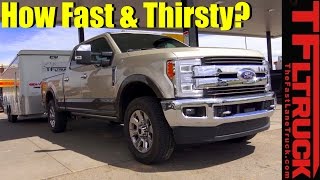2017 Ford F250 Diesel Highway Towing MPG and 060 MPH Review