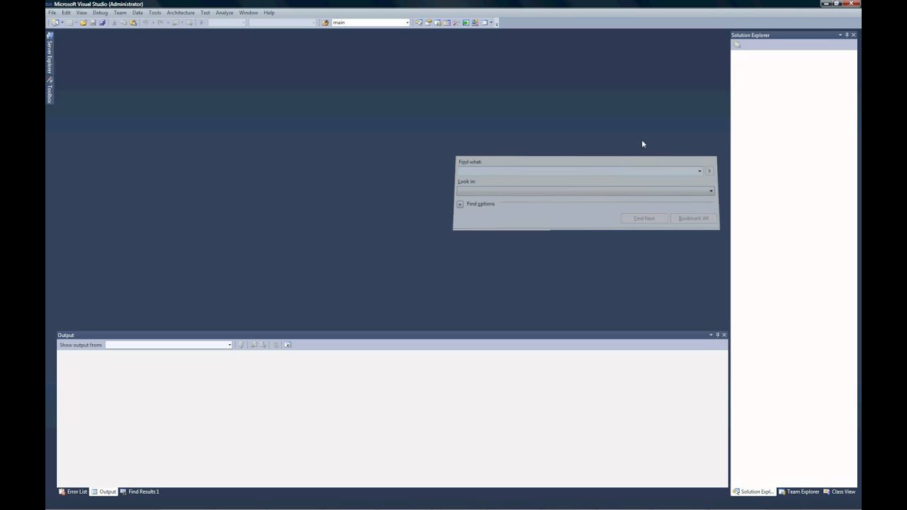 Visual Studio 2010 Find Window - YouTube