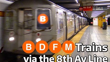 ⁴ᴷ B, D, F, & M Trains Running on the 8th Avenue Line