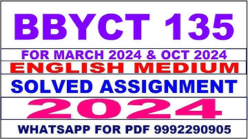 bbyct 135 solved assignment 2023-24 | bbyct 135 solved assignment in english 2024 | bbyct 135 2024