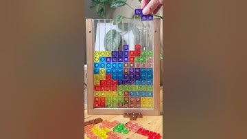 PART 198 || ASMR PLAYING COLORFULL TETRIS BLOCKS PUZZLE