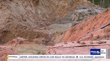 More than half a million gallons of sewage overflows into Halls Mill Creek