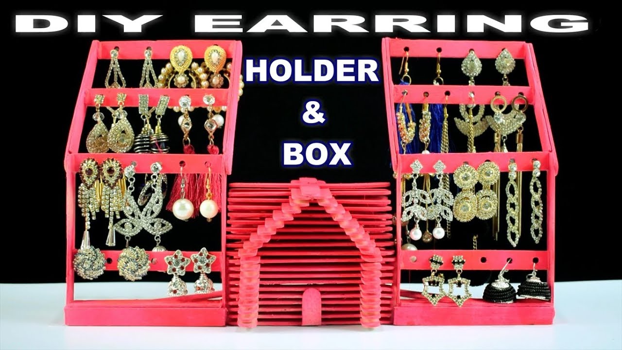 Created an earring display using a crate and nails