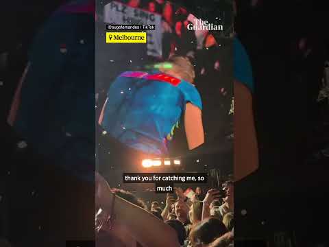 Chris Martin falls through the stage at Australian concert