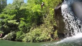 Lake jocassee cliff jump waterfall