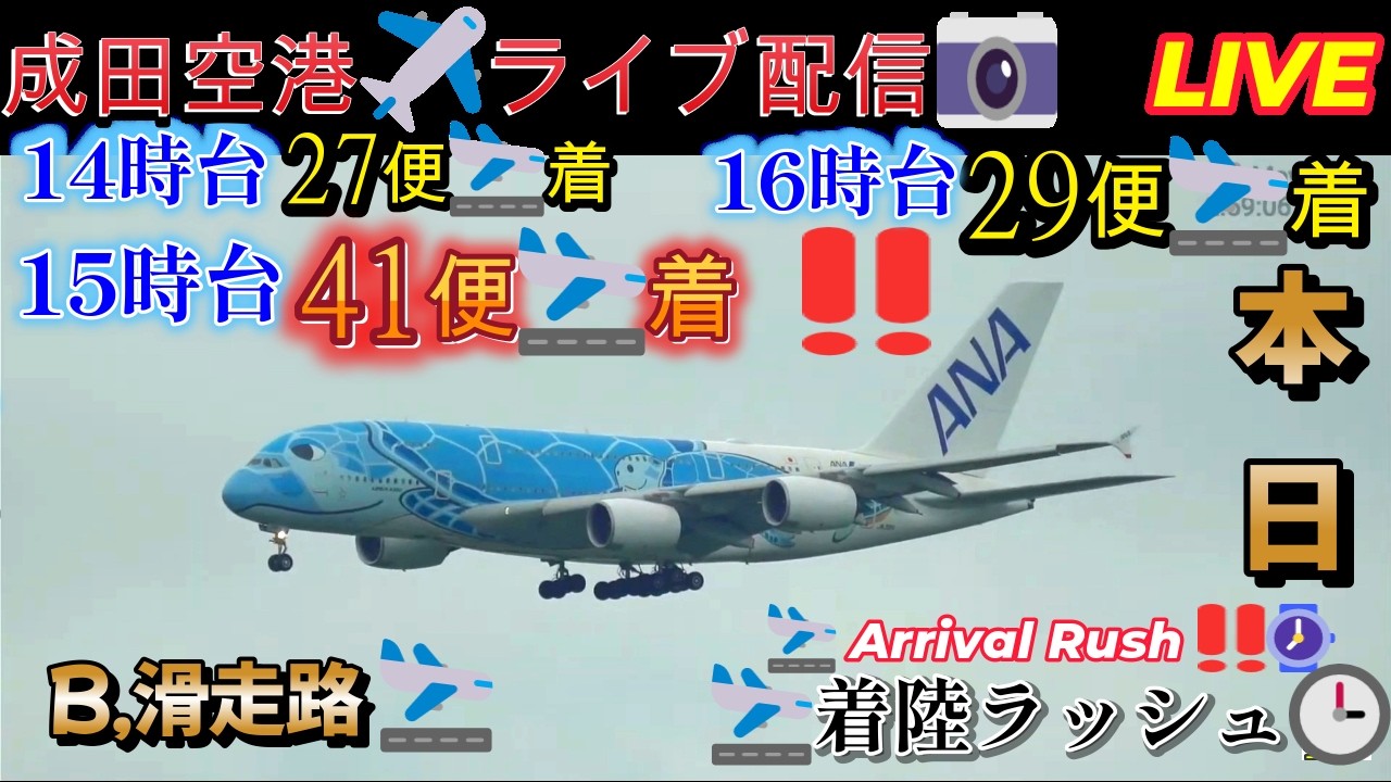 ✈️【2026/05/24①】成田空港 たくさんの着陸🛬 アプローチ本生📸中継