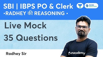 Live Mock I 35 Questions I Radhey Ki Reasoning I SBI | IBPS PO & Clerk | Radhey Sir | Bank Masters