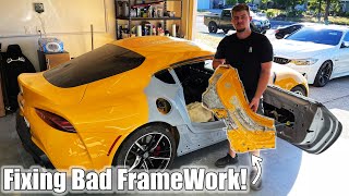 Why You Should Never Trust Frame SHOPS Fixing A 2020 TOYOTA SUPRA QUARTER PANEL!