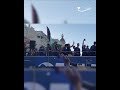 نجم برشلونة لامين يامال يحمل علم فلسطين خلال احتفالات فريقه بالدوري الإسباني عمون إسبانيا 