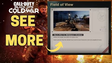 See Enemies Better In Call Of Duty Cold War CHANGE FOV