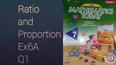 Q1 Ex 6A ICSE Mathematics Today Class 7 | Chapter 6 Ratio and Proportion | ICSE Matu Class 7 |