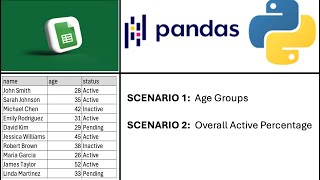 Data Filtering & Aggregation with Pandas: Age Groups & Active Percentages