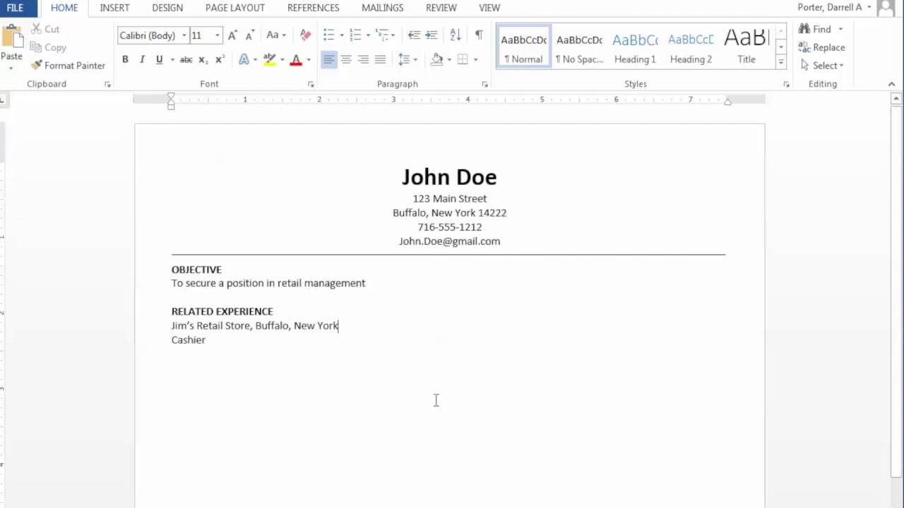 Formatting Your Resume In Ms Word