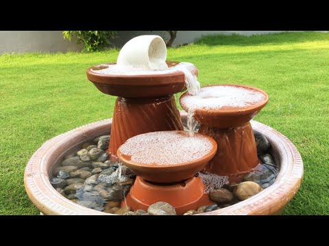 DIY How to make amzaing Fountain using clay saucers & Pots