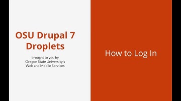 OSU Drupal 7 - How to Log In
