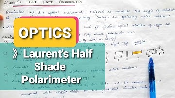 OPTICS | Half Shade Polarimeter
