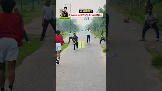 6 STUMPS SURVIVAL CHALLENGE 🔥🛣️🏏 || Street Hitters. #viral #cricket #yt #fb #shorts #gullycricket