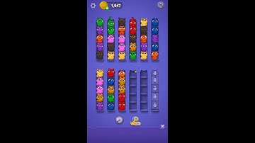 Kitty Sort: Twisted Tails Level 31-35 Gameplay | Funny Games