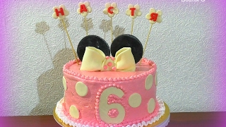 Кремовый торт Минни Маус Украшение тортов  Cream Cake Minnie Mouse Cake Decoration