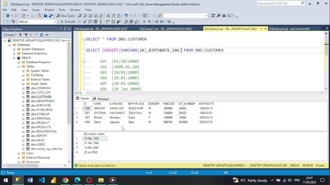 Convert date format in SQL - YouTube