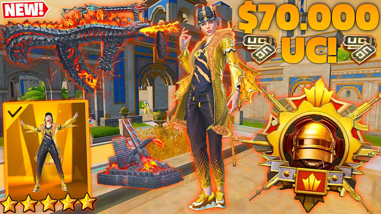 $70.000 UC!🥵 I PLAYED W/ NEW (Lv. 7) HIT EFFECT GODZILLA GROZA & NEW KING GHIDORAH SET🔥| PUBG MOBILE