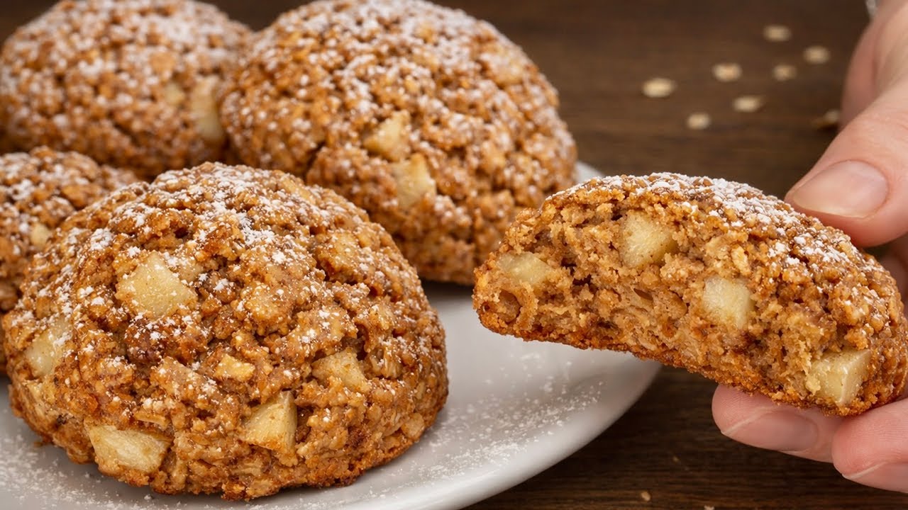 БЛАГОДАРЯ этим овсяным печеньям с яблоками я отказалась от САХАРА – идеальный полезный перекус!