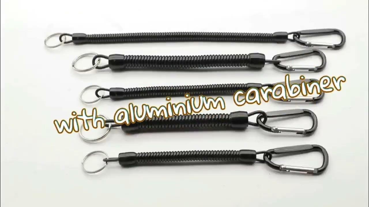 Multi-use Plastic Black Spring Key Coil Chains W/ Aluminum