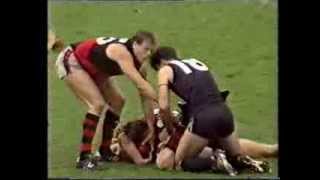 Terry Danihers 300th game. Essendon v Carlton round 22 - 1991