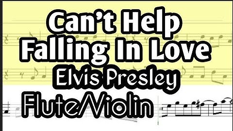 Thumbnail of Can't Help Falling In Love Flute or Violin Sheet Music Backing Track Play Along Partitura