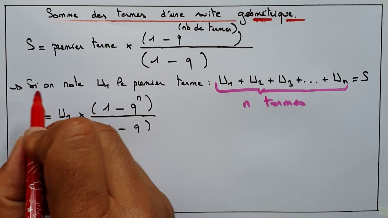 Somme des termes d'une suite géométrique YouTube Somme des termes d'une suite géométrique YouTube