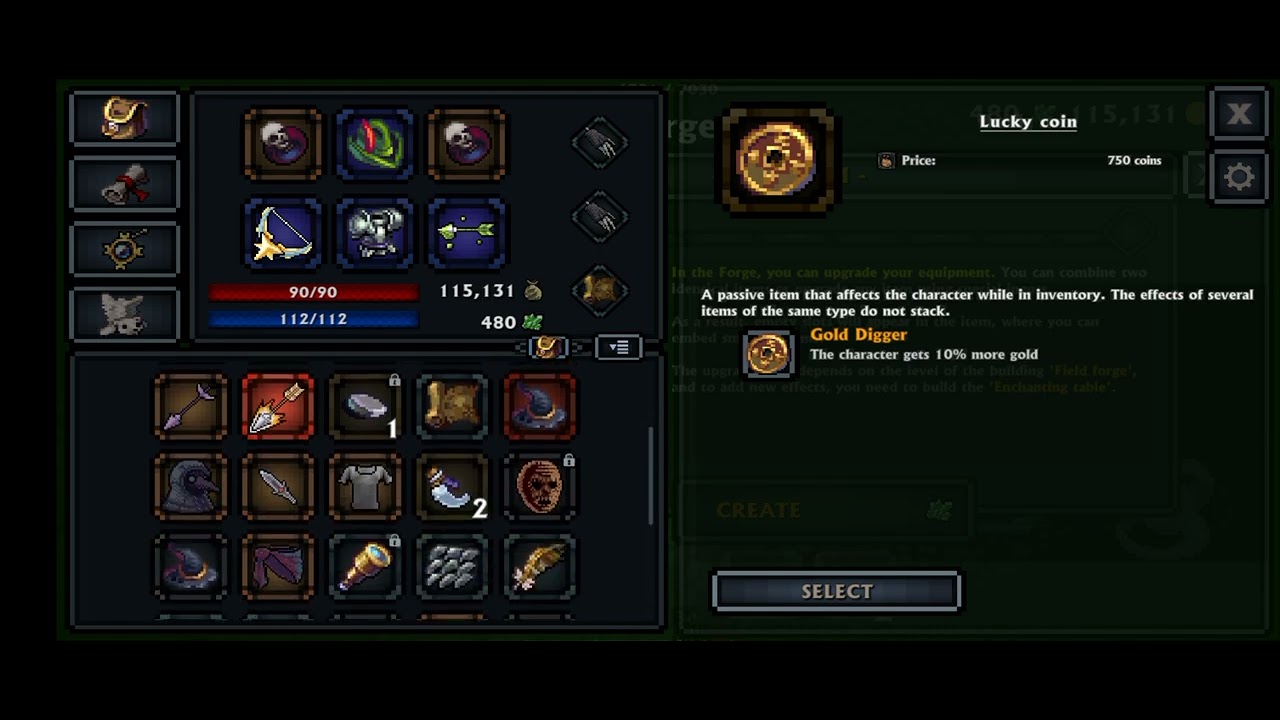 Pocket Rogue Blacksmith making "level 2 Speed potion" 