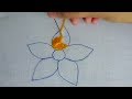 hand embroidery fancy flower stitch tutorial, new modern flower work for dress